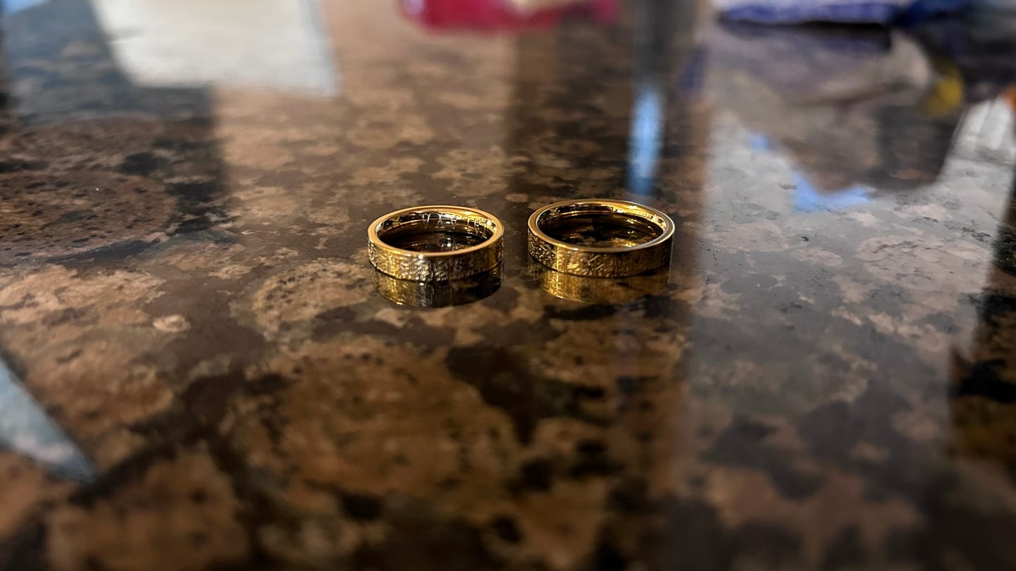 Customer photo review of "And we created you in Pairs" Ring