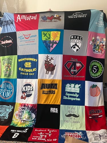 T-shirt quilt featuring aum allstars by Courtney from AL