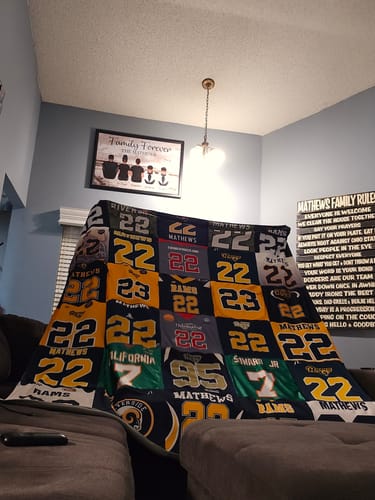 Customer photo review of Classic T-Shirt Blanket