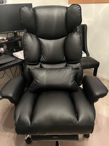 Customer photo review of Executive Ergonomically Designed Office Chair with Footrest, Lumbar Support Black