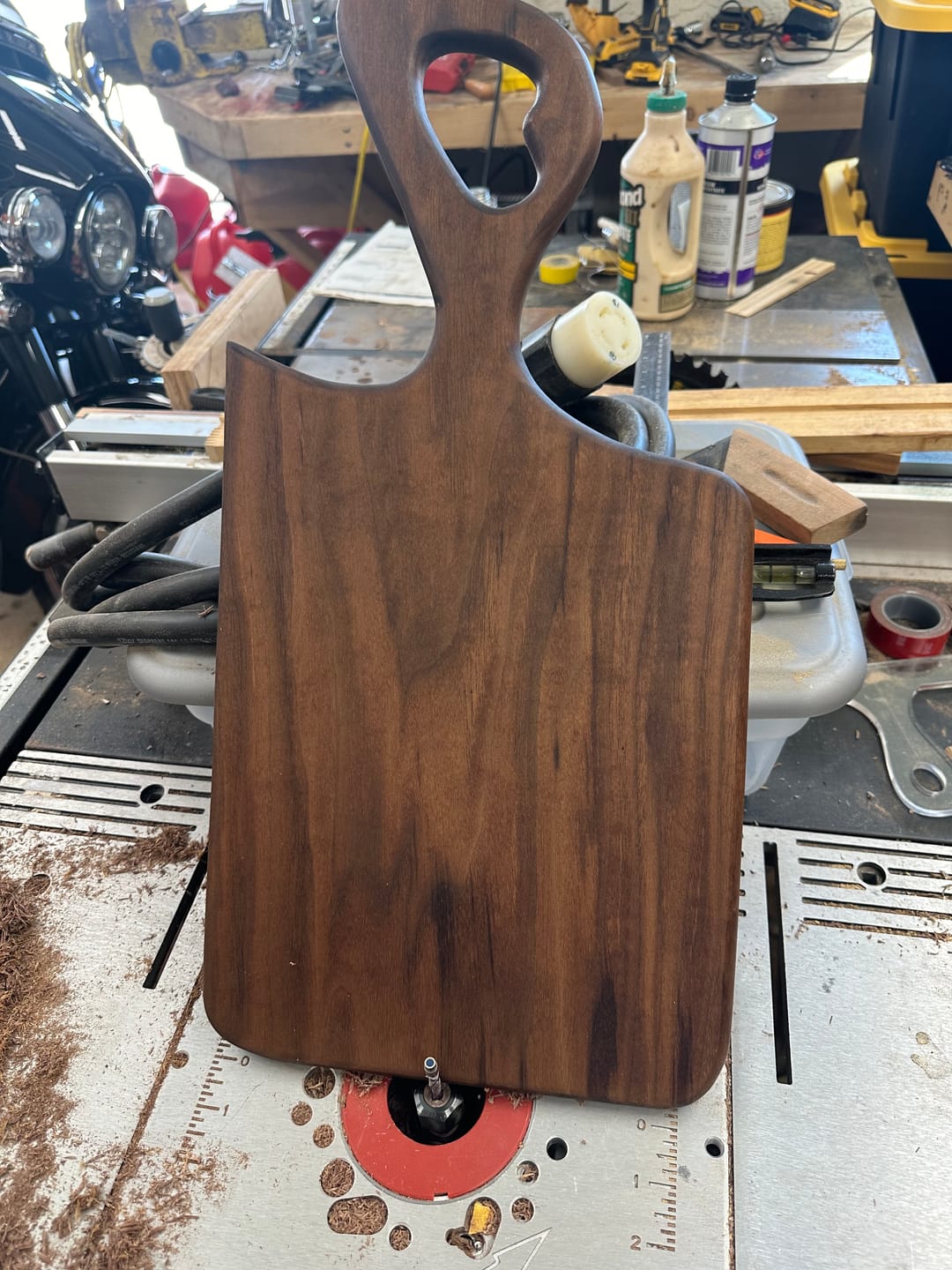 Customer photo review of Organic Handle Acrylic Router Template