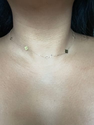 Customer photo review of Multi Clover Necklace