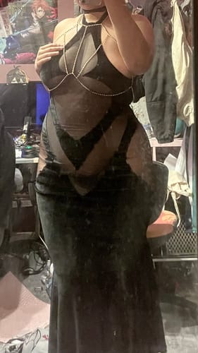 Customer photo review of Halloween Spider-hearted witch Dress KO06（4-Piece Set）