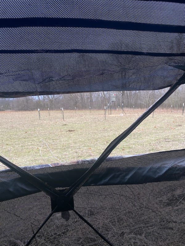 Customer photo review of VisTrilogy 4-6 Person See-Through Deer Turkey Hunting Ground Blinds
