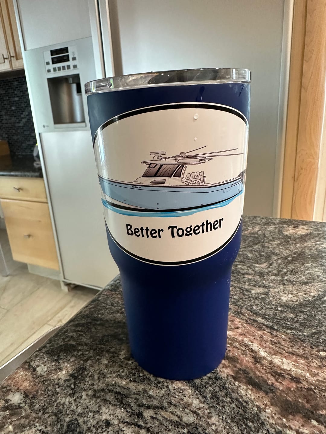 Customer photo review of Custom Oval Boat Stickers