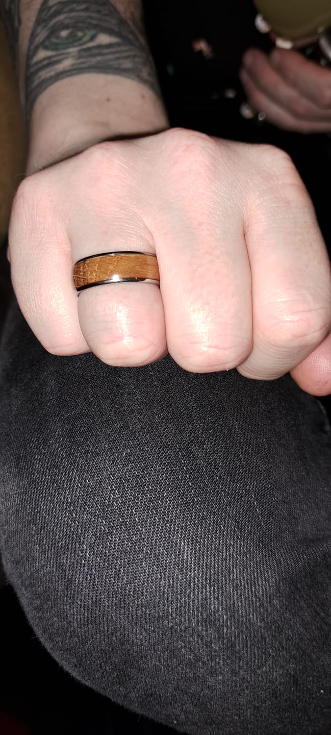 Customer photo review of The Barrelwood 8mm Wonder Ring