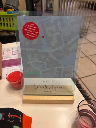 Kundenbewertung mit Foto zu "Unser Ereignis" - Personalisierte Acryltafel