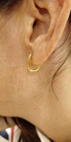 Customer photo review of Square Hoop Earrings