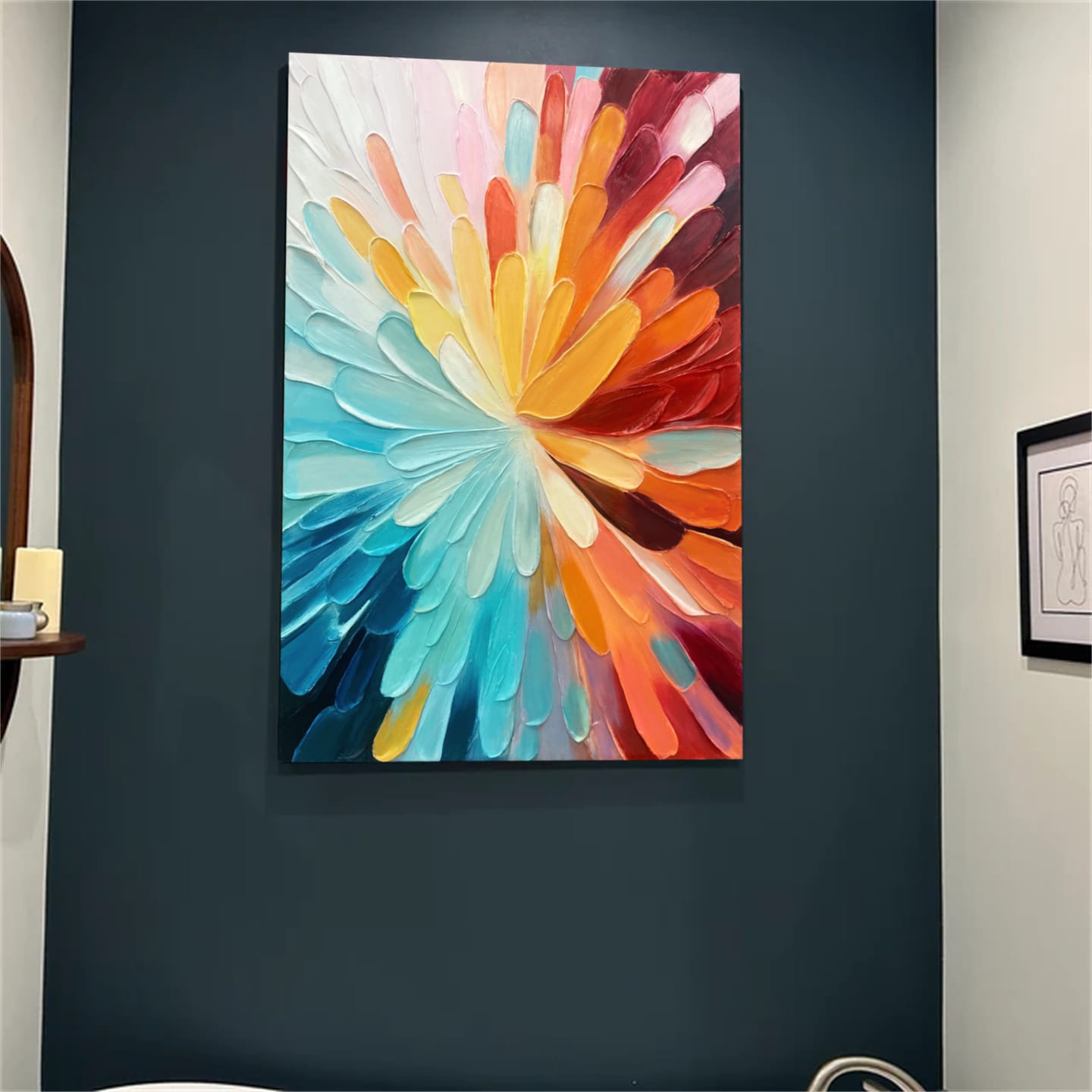 Customer photo review of Colorful Abstract Textured Painting Canvas #AT005