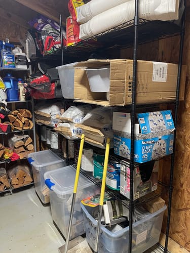 Customer photo review of REIBII 70"W Wire Shelving, 1600Lbs Metal L Shaped Shelves Adjustable, Storage Wire Racks for Pantry Kitchen