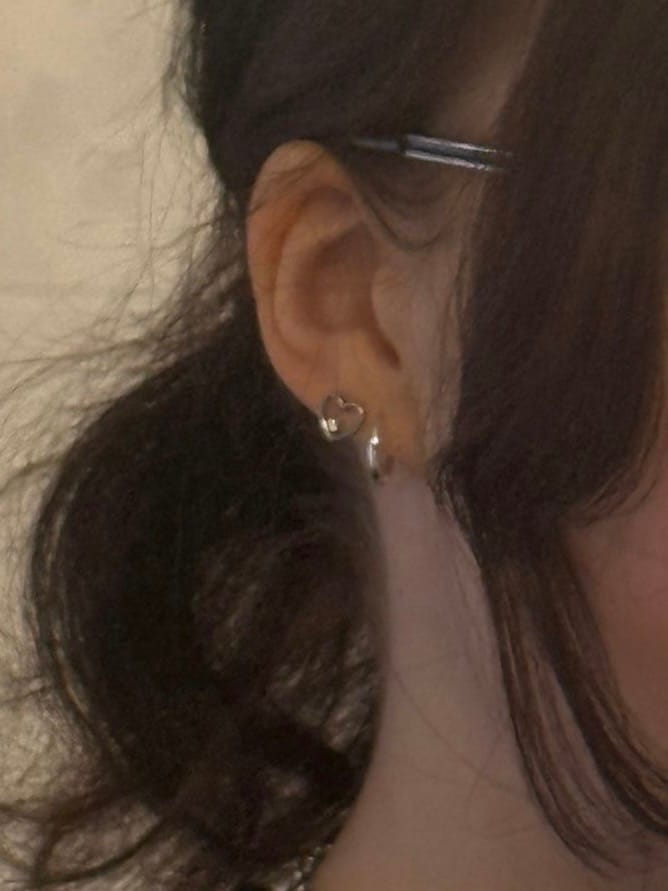 Customer photo review of Herz Ohrstecker in 925 Silber