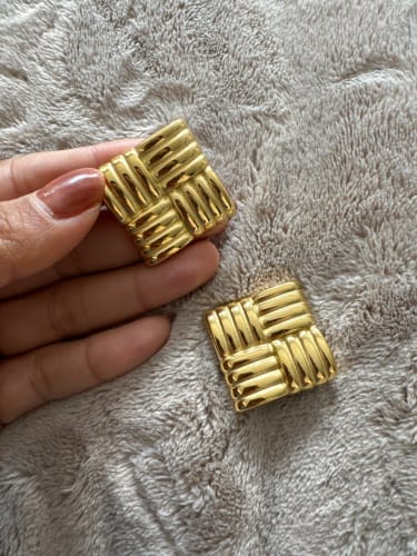 G O. review of Large Square Earrings image 1 out of 1