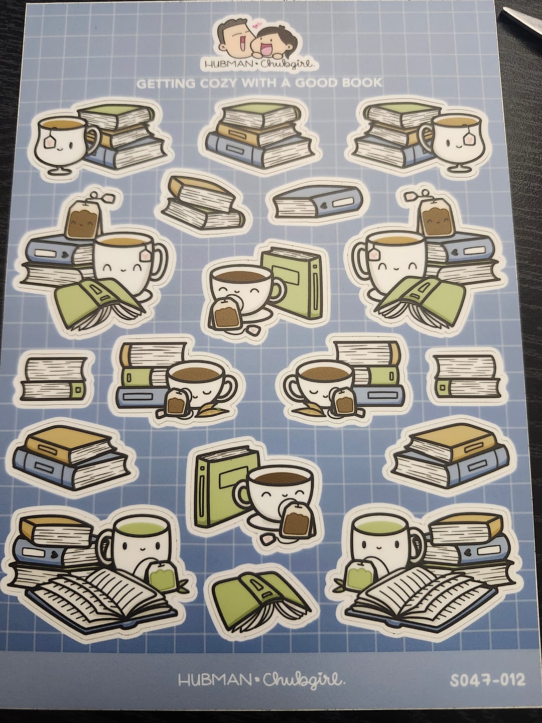 Customer photo review of Getting Cozy with a Good Book Sticker Sheet