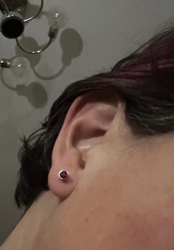 Customer photo review of Moissanite Solitaire Sleep Earrings