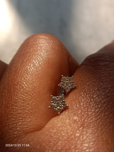 Customer photo review of Silver Zircon Constellation Earrings