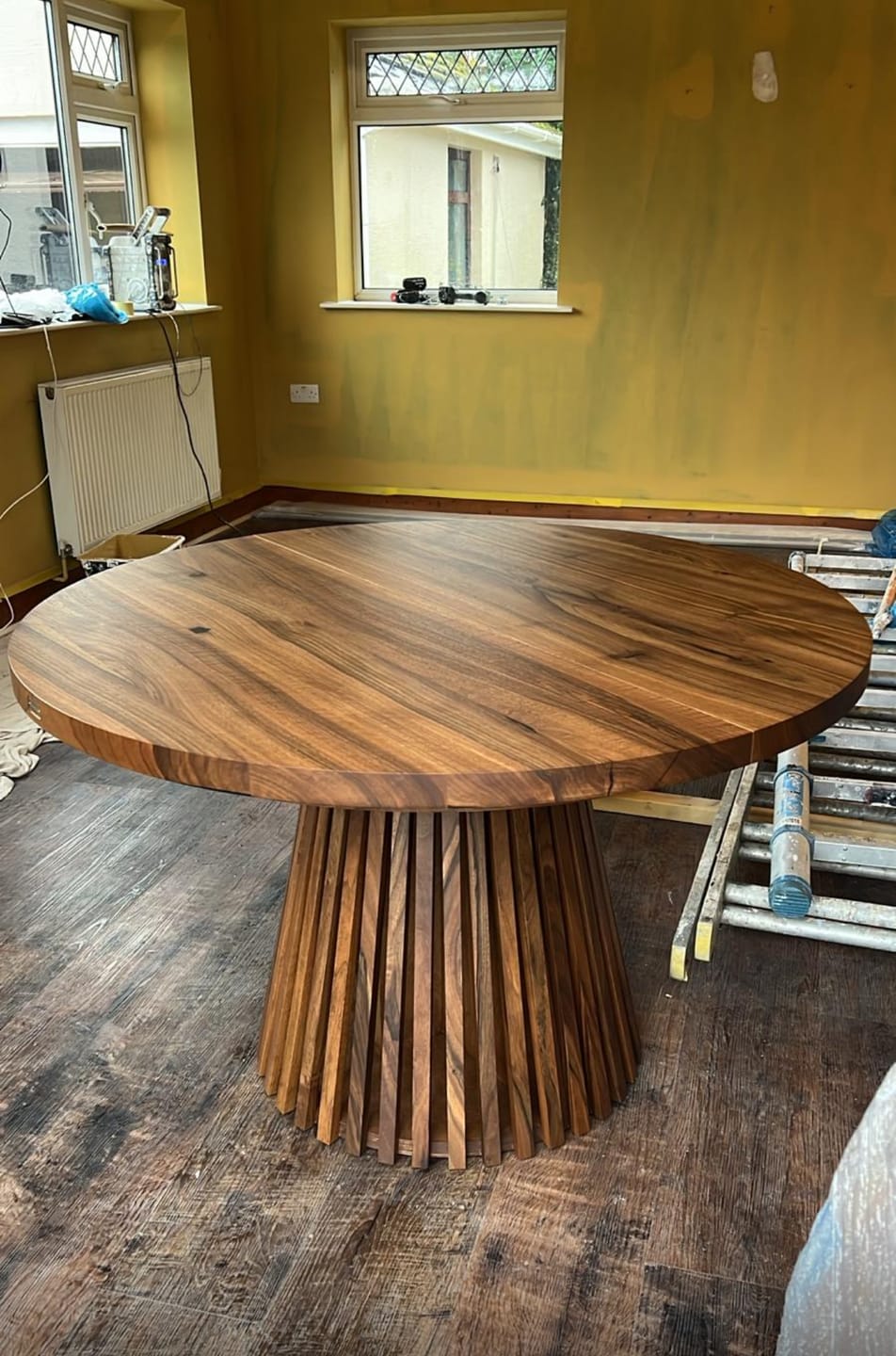Customer photo review of Vivien Extendable Round Dining Table in Darker Walnut