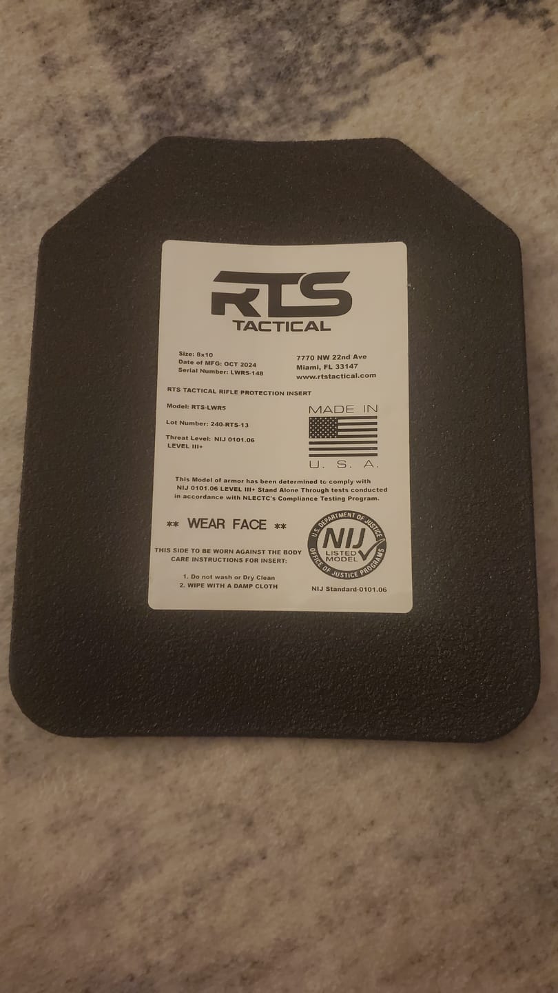 Customer photo review of RTS Tactical LWR5 Rifle Special Threats Inserts - 8X10