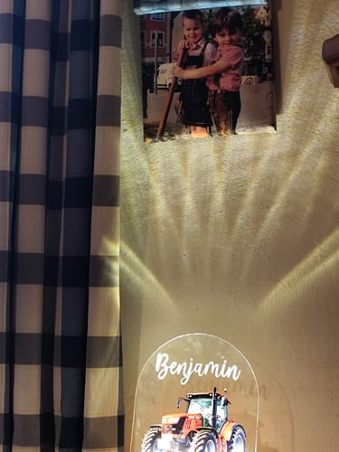 Customer photo review of Traktor Nachtlicht mit eigenem Namen