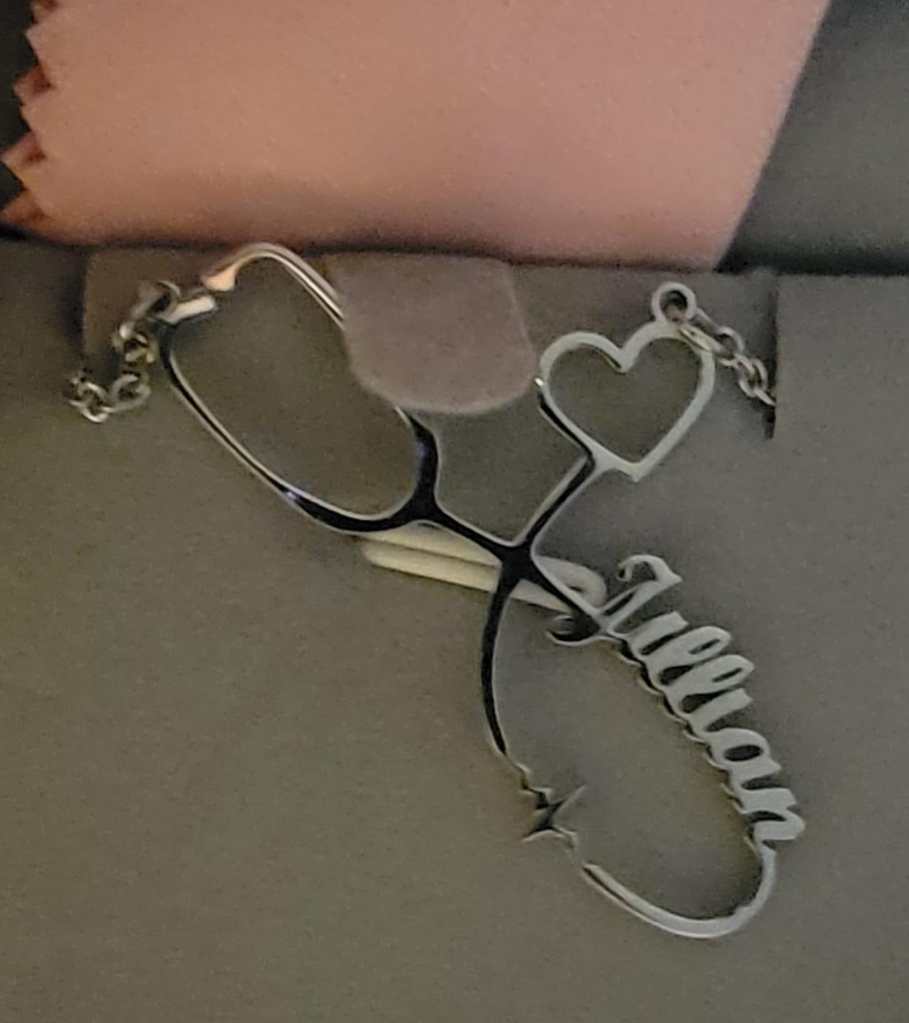 Customer photo review of Stethoscope Name Necklace EKG
