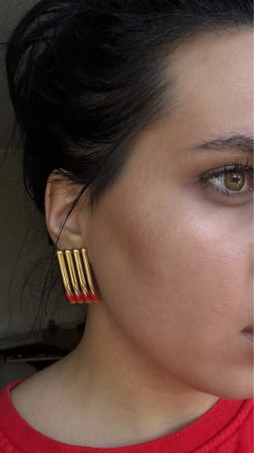 Customer photo review of Square Earrings