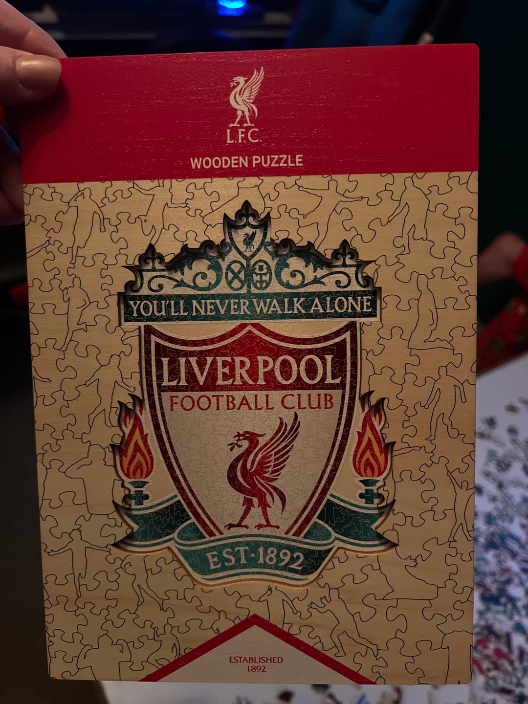 Customer photo review of Liverpool FC® Crest - Wooden Puzzle