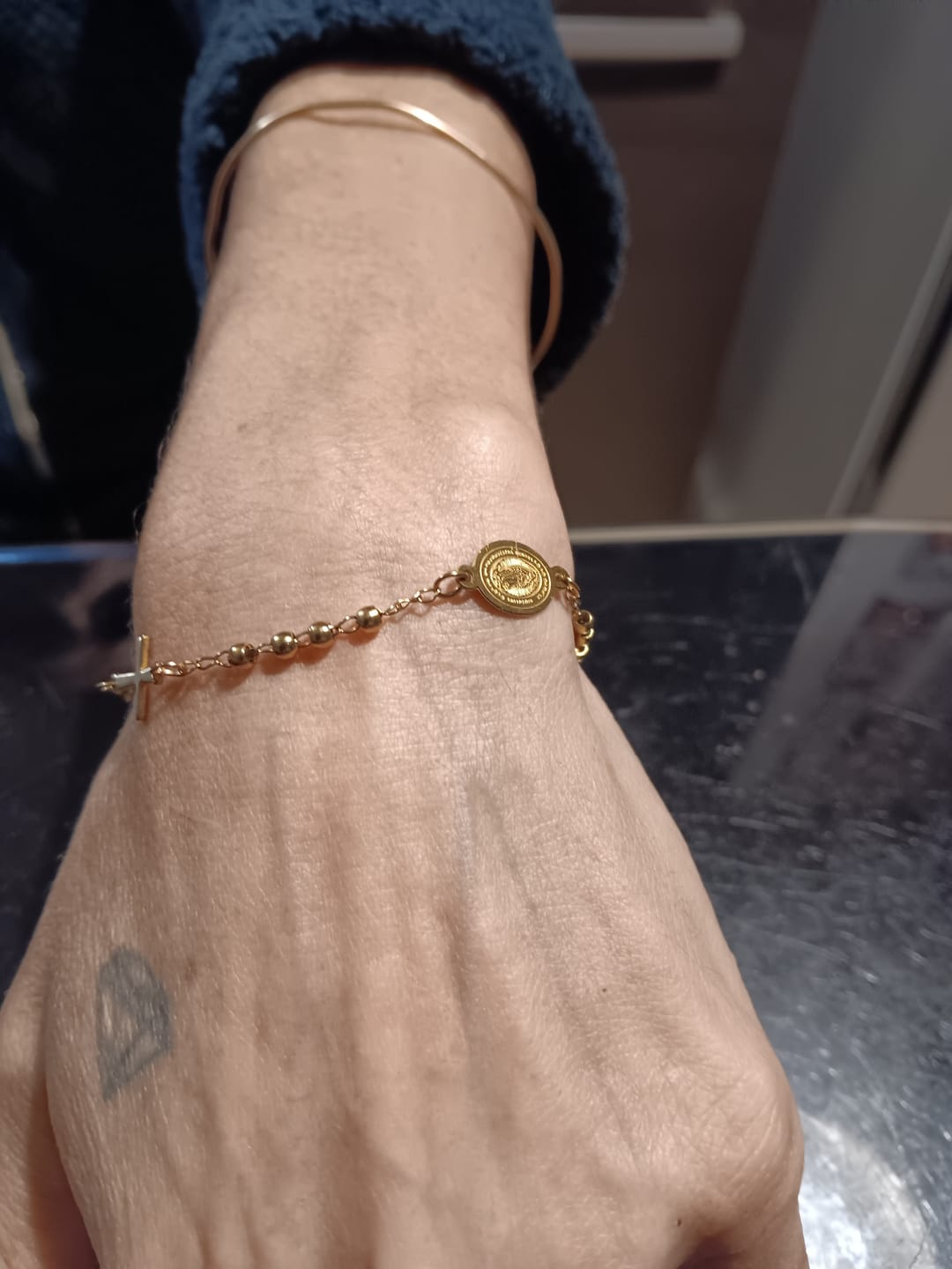 Customer photo review of Bracelet Chapelet Doré