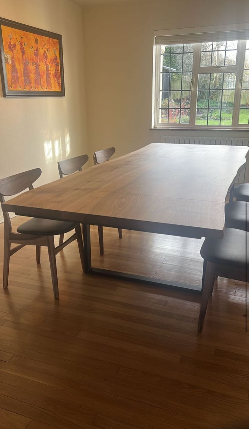 Customer photo review of Eva Walnut Dining Chair Leather