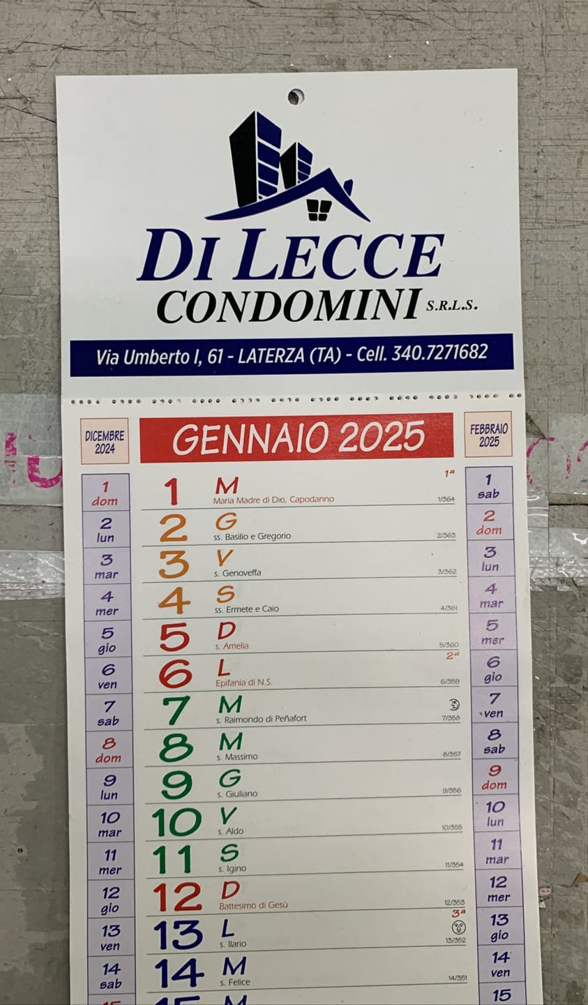 Customer photo review of Calendario Slim