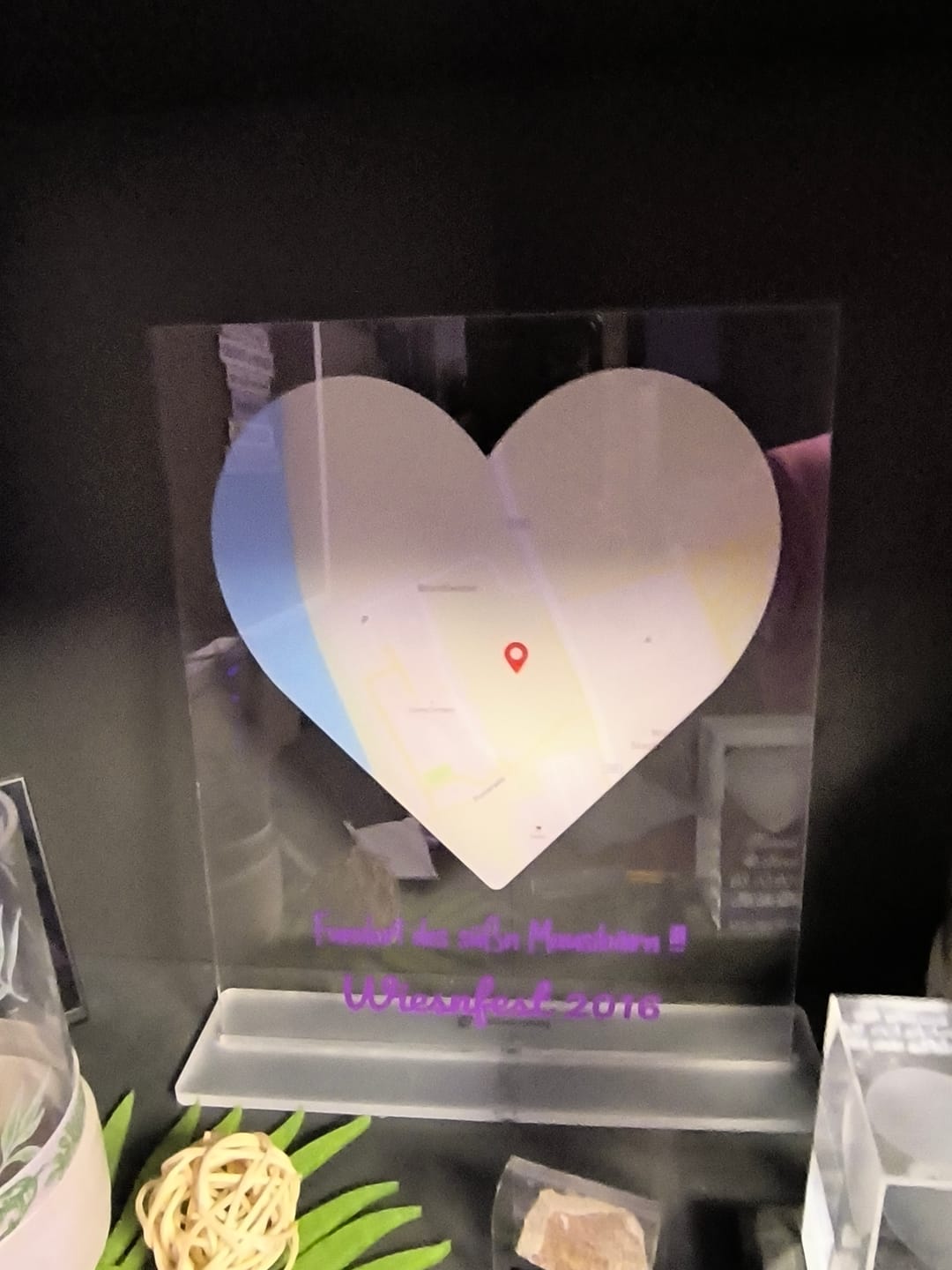 Customer photo review of Personalisierte Karte mit Text auf Acrylglas