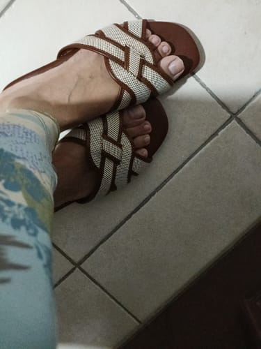 Customer photo review of Elena Cross Jute Sandals