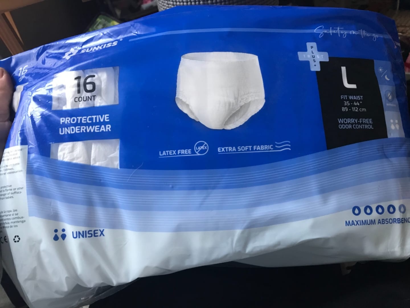 Customer photo review of SUNKISS TrustPlus® Protective Underwear Disposable, Unisex