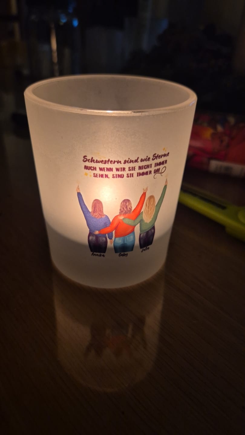 Customer photo review of Mädelsabend - Personalisiertes Teelicht
