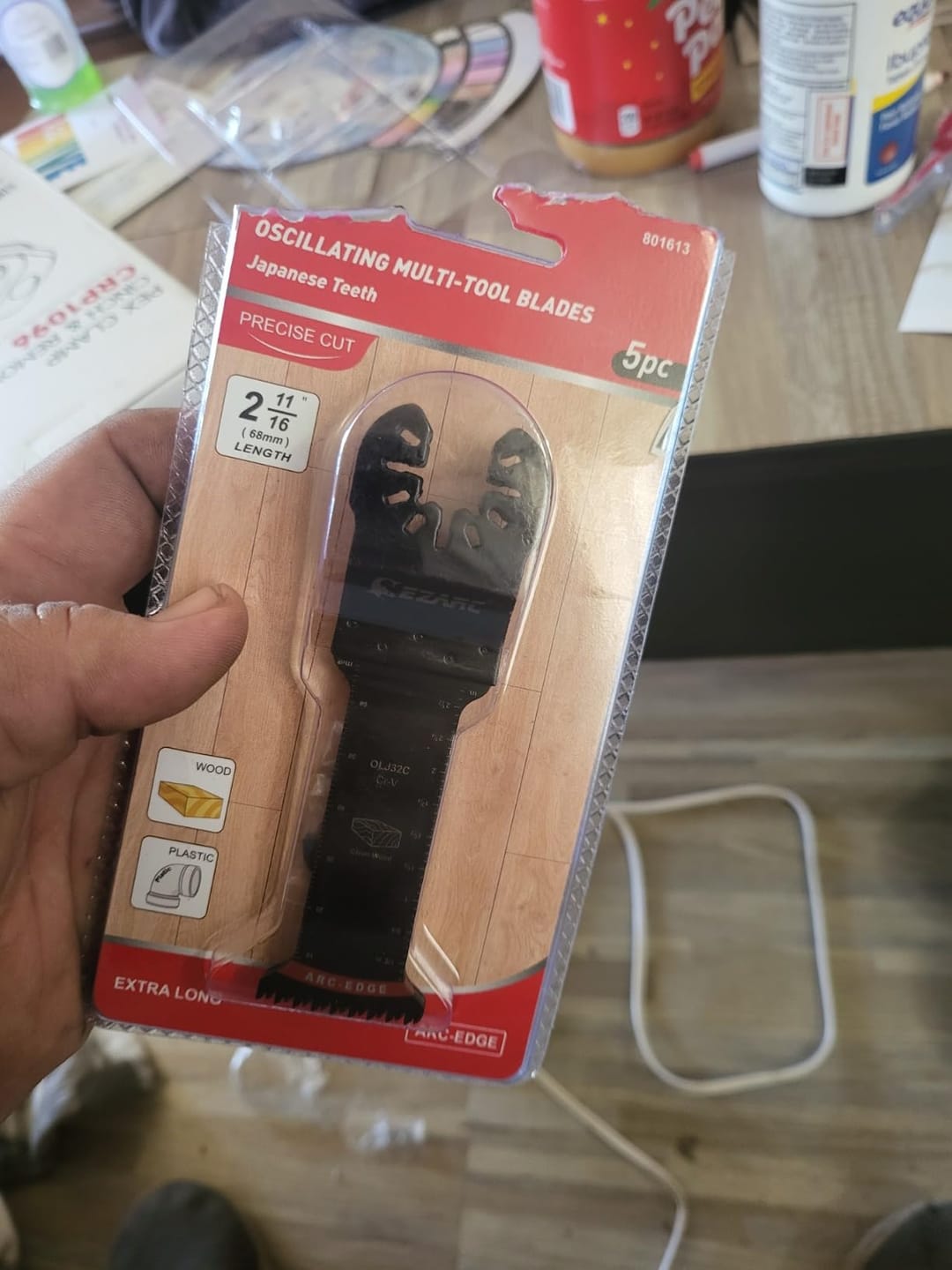 Customer photo review of Arc-Edge Japanese Tooth Oscillating Multi Tool Blade for Wood, Plastic