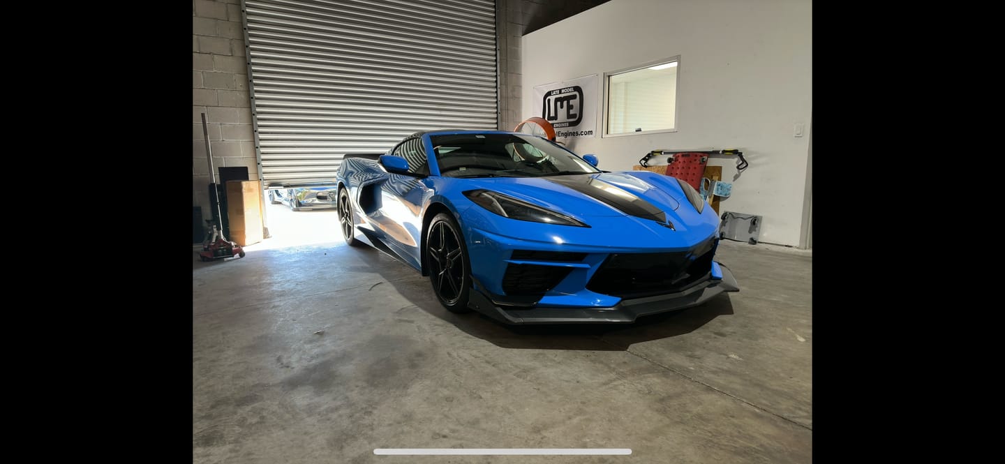 Customer photo review of Corvette C8 Extended Front Splitter (5-Piece version)