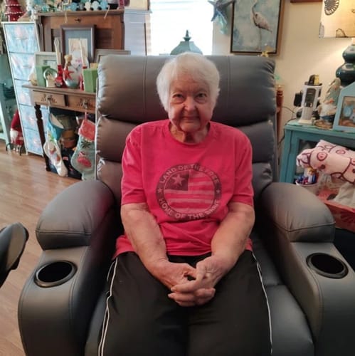 Customer photo review of Homrest Power Lift Recliner Chair with Massage & Heat, Brown