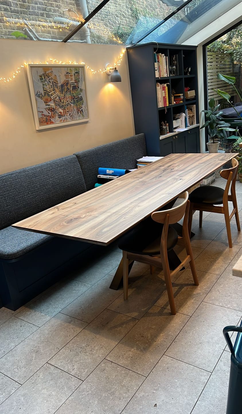 Customer photo review of Eva Walnut Dining Chair Leather