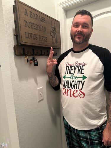 Customer photo review of X - A BADASS DOBERMAN LIVES HERE