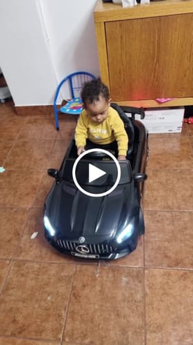Reseña con vídeo de un cliente sobre Carro Elétrico para Criança MERCEDES GTR MINI 12v Preto c/ RODAS DE BORRACHA & ASSENTO EM PELE