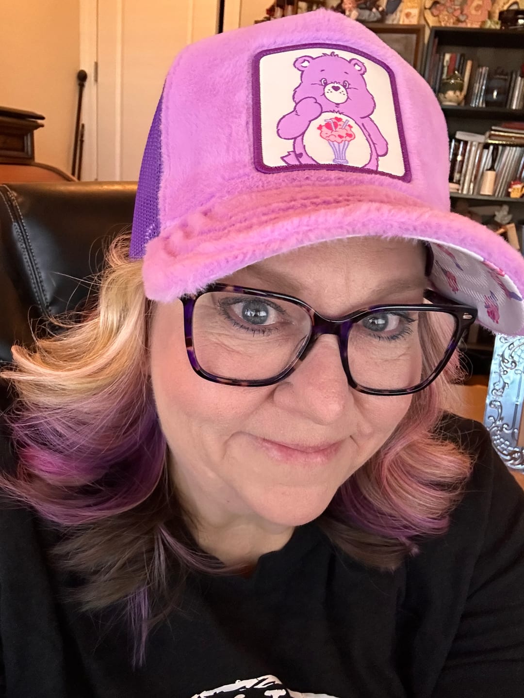 Customer photo review of OVERLORD X Care Bears:  Share Bear Trucker Cap
