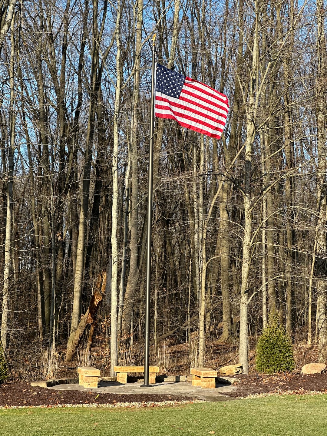 Customer photo review of 30 ft. Commercial Flagpole with Internal Cable Halyard Rated at 91 MPH