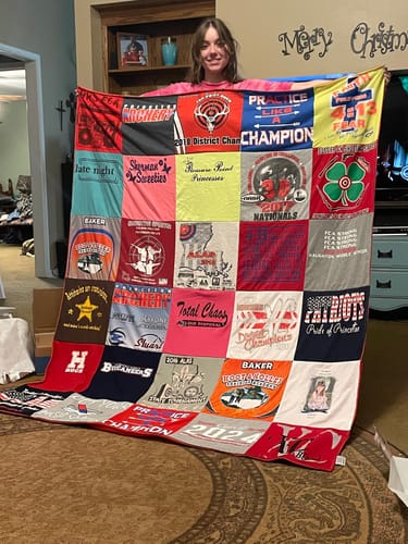 T-shirt quilt from baker high school by stephen from LA