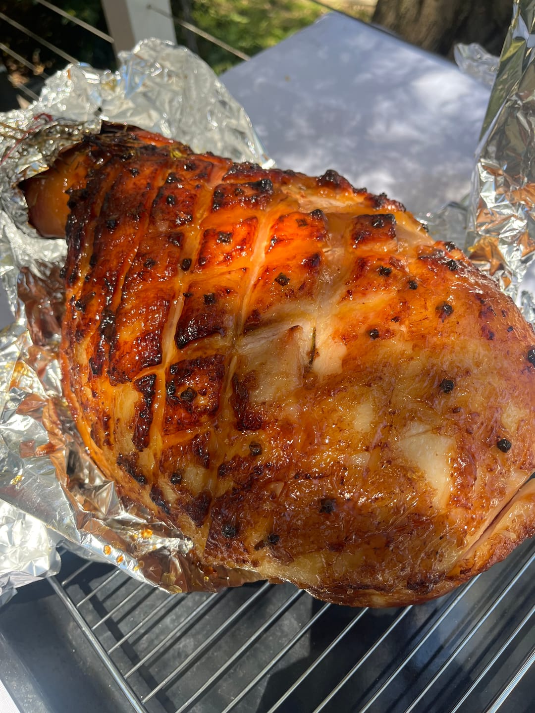 Customer photo review of Glazed Free Range Whole Leg Ham
