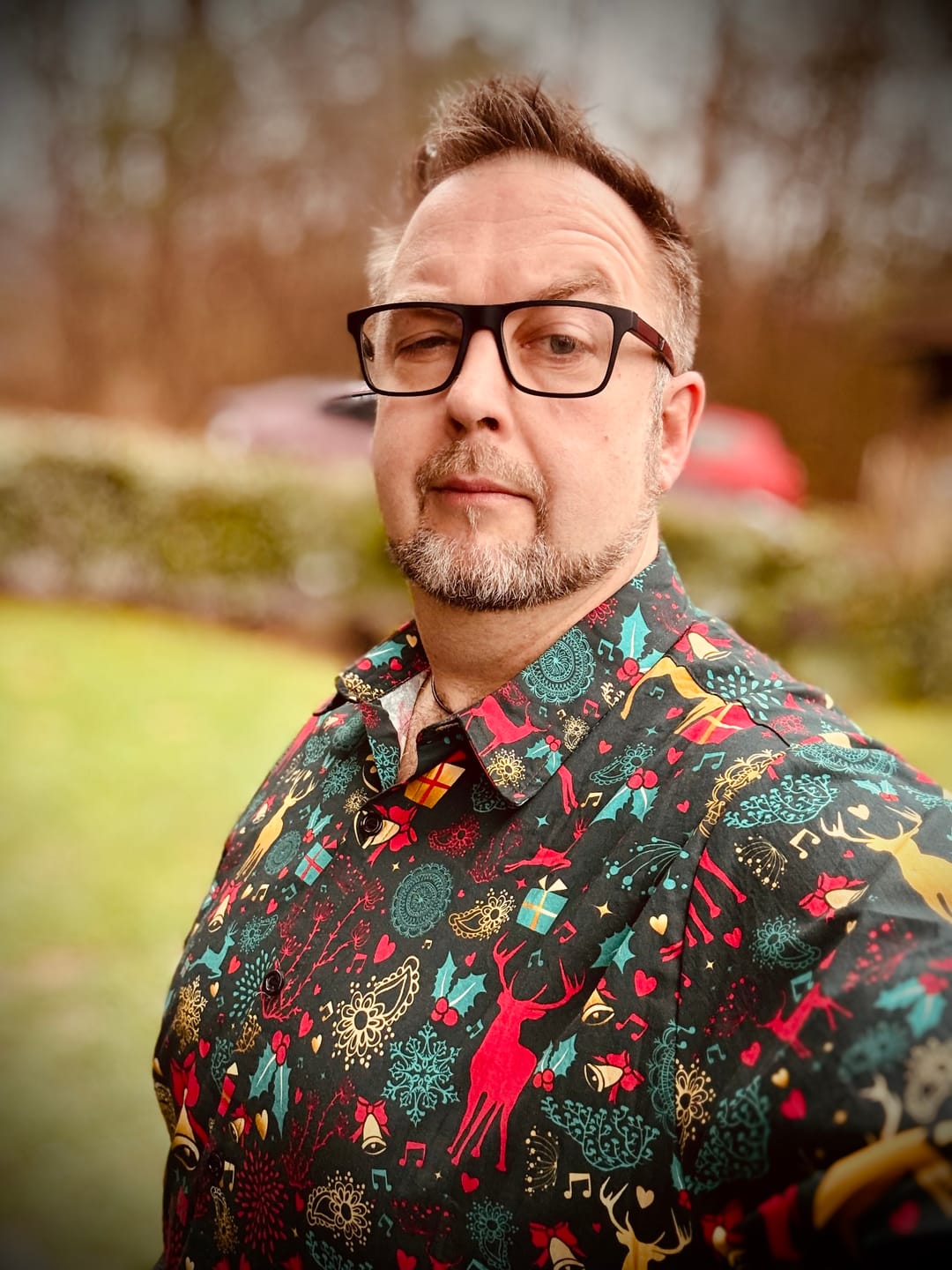 Customer photo review of Herren Weihnachts Langarmhemd aus Baumwolle