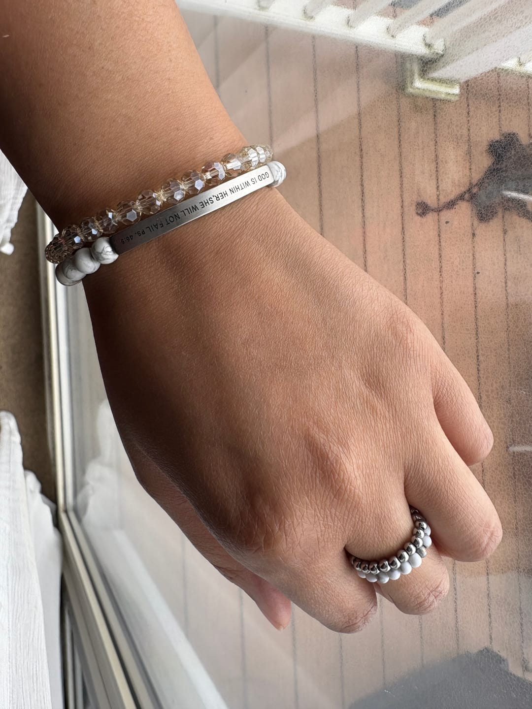 Customer photo review of CHAMPAGNE CRYSTAL- ACCENT BRACELET