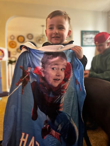 Customer photo review of The Spider-Man - Custom Blanket