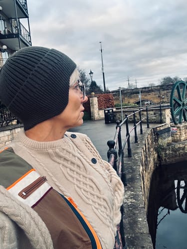 Customer photo review of CABLE EARMUFF BEANIE.