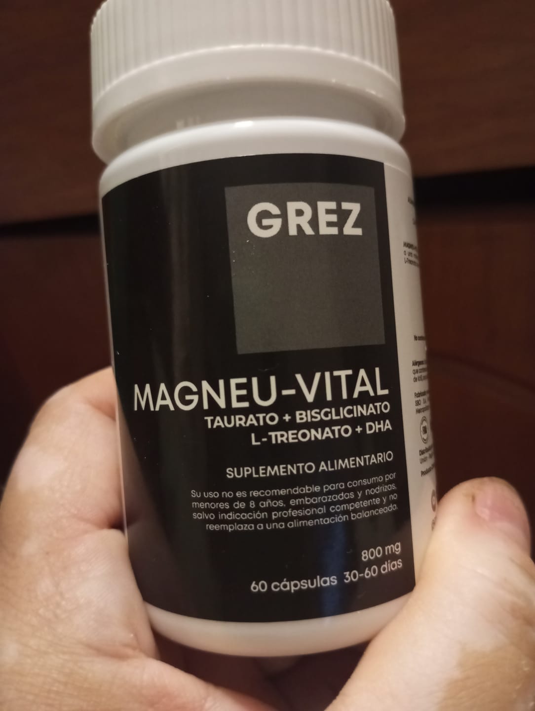 Customer photo review of MAGNEU-VITAL 800mg - Magnesios quelados Taurato / Bisglicinato / L-treonato