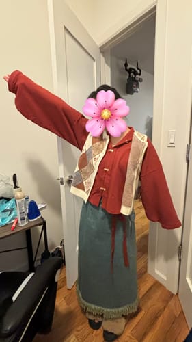 Customer photo review of Na Ti 拿铁 Latte Modernized Song Ming Denim Xuanqun & Knit Bijia Set