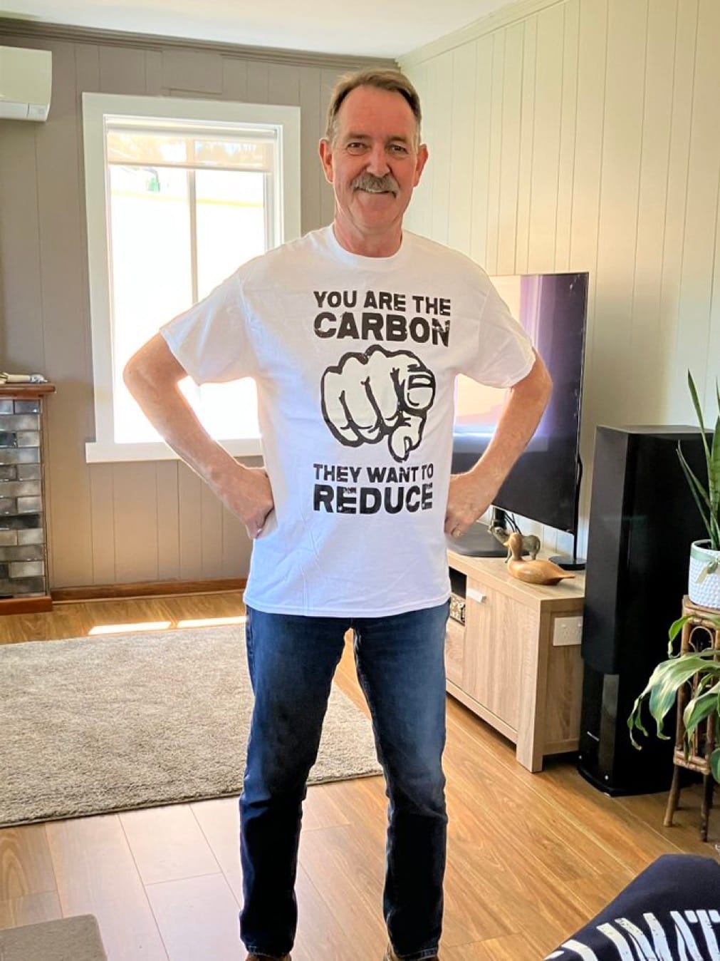 Customer photo review of "You Are The Carbon They Want To Reduce" T-Shirt