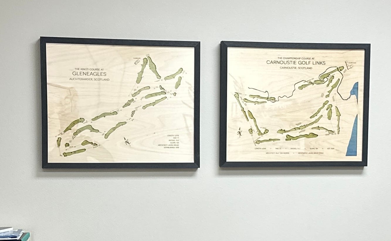 Customer photo review of Custom 3D Wood Golf Course Map